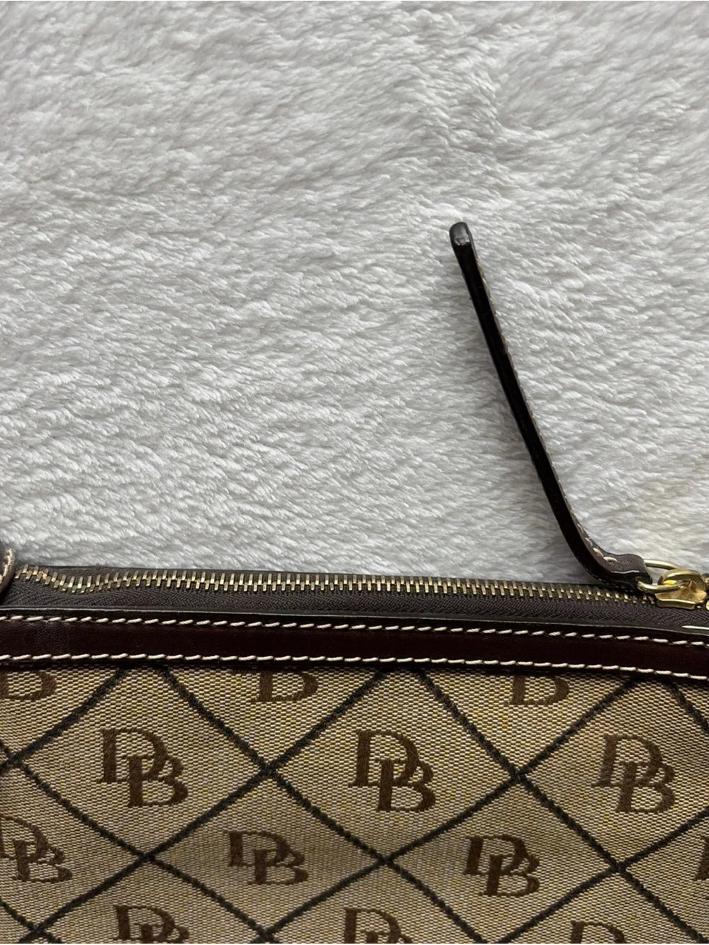 Y2K Dooney & Bourke Brown Monogram Canvas Messenger Bag